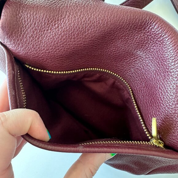 Fossil • Preston Burgundy Wine Leather Flap Crossbody Purse - Picture 8 of 15